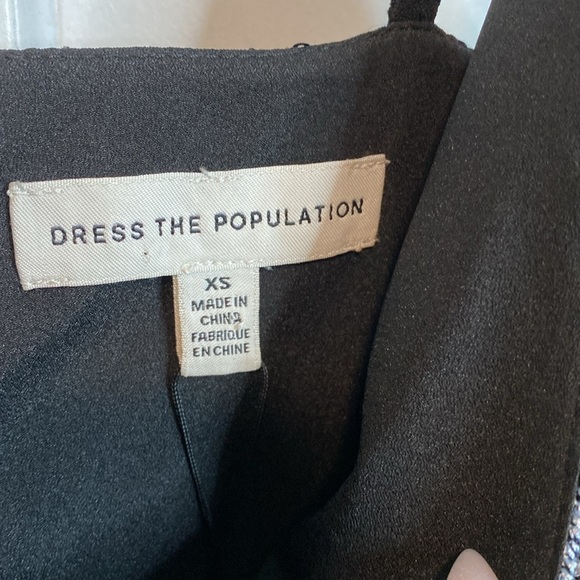 ANTHRO brand DRESS THE POPULATION Giului Sequin Bodice Crepe Sheath DRESS - XS - Picture 5 of 12